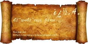 Ásványi Alex névjegykártya