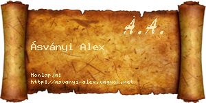 Ásványi Alex névjegykártya